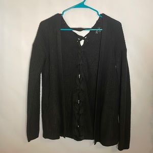 Kids XL Black knit cardigan